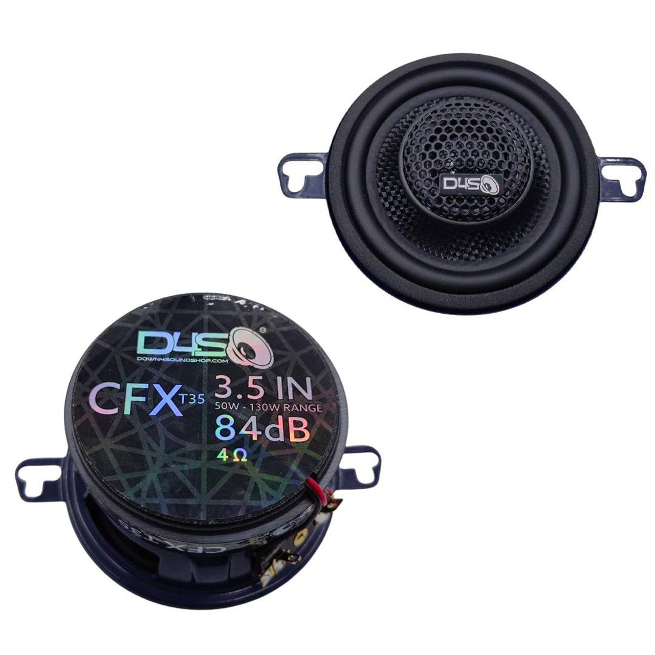Down4Sound CFXT35 3.5" 130W RMS Coaxial Speakers (Pair)