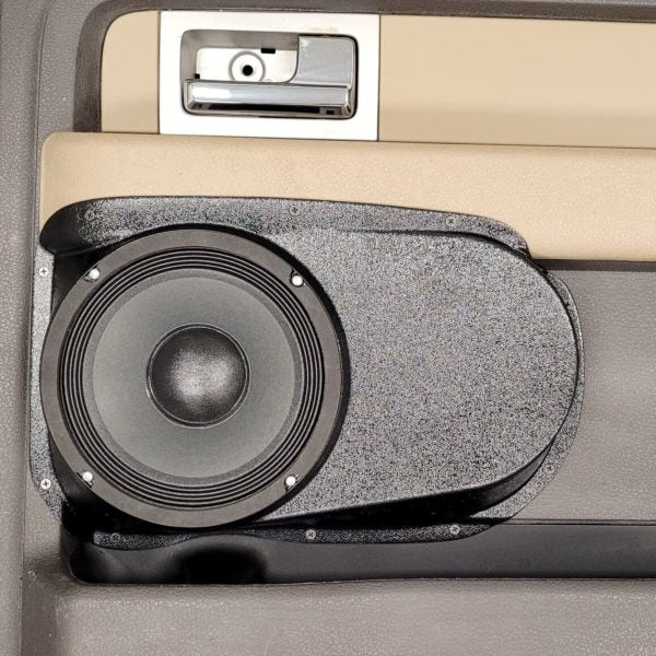 Custom Speaker Pods 8″ Speaker Pods for the Rear Door of a 09-14 Ford F-150 Crew Cab