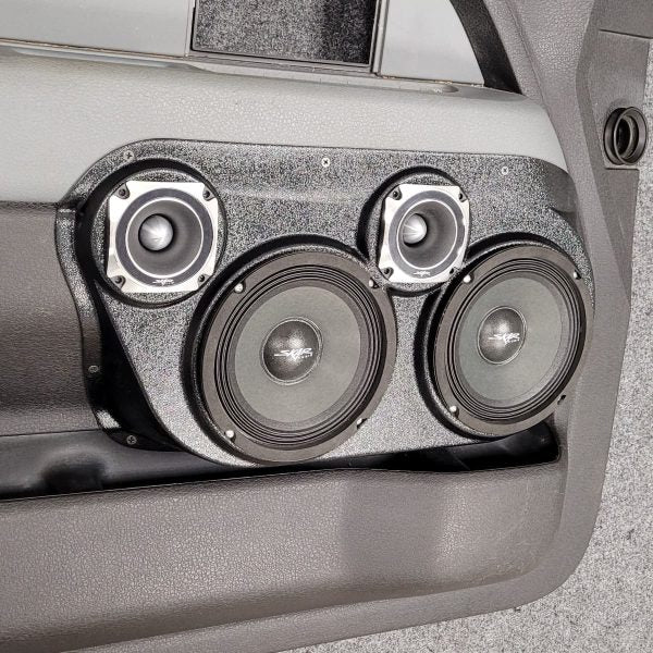 Custom Speaker Pods Dual 6.5″ and Dual 3.5″ Speaker Pods for the Front Door of a 09-14 Ford F-150