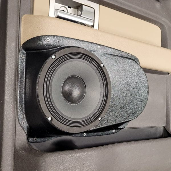 Custom Speaker Pods 8″ Speaker Pods for the Rear Door of a 09-14 Ford F-150 Crew Cab