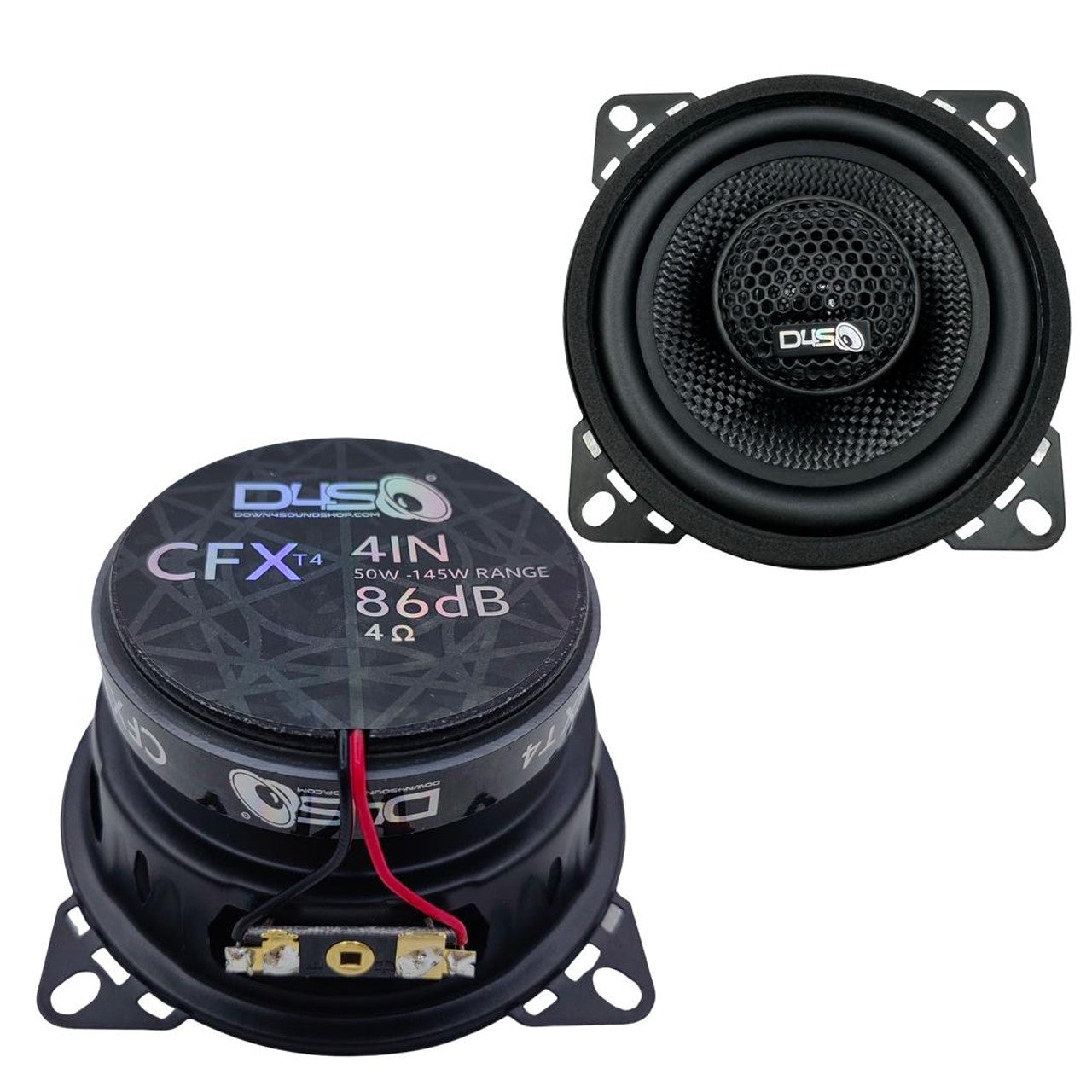 Down4Sound CFXT4 4" 130W RMS Coaxial Speakers (Pair)