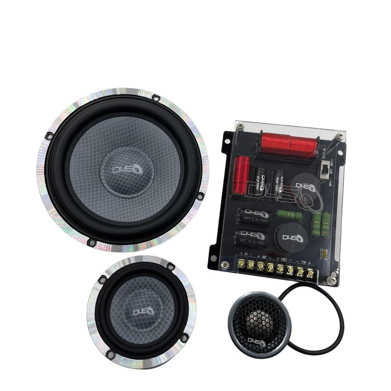 Down4Sound JFX653S 6.5" 300W RMS 3-Way Component Speakers (Pair)