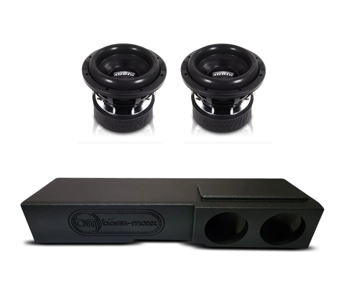 (2) Sundown SA8 v.3 & Chevy Crew Cab 07-18 Dual 8" Subwoofer Box Combo