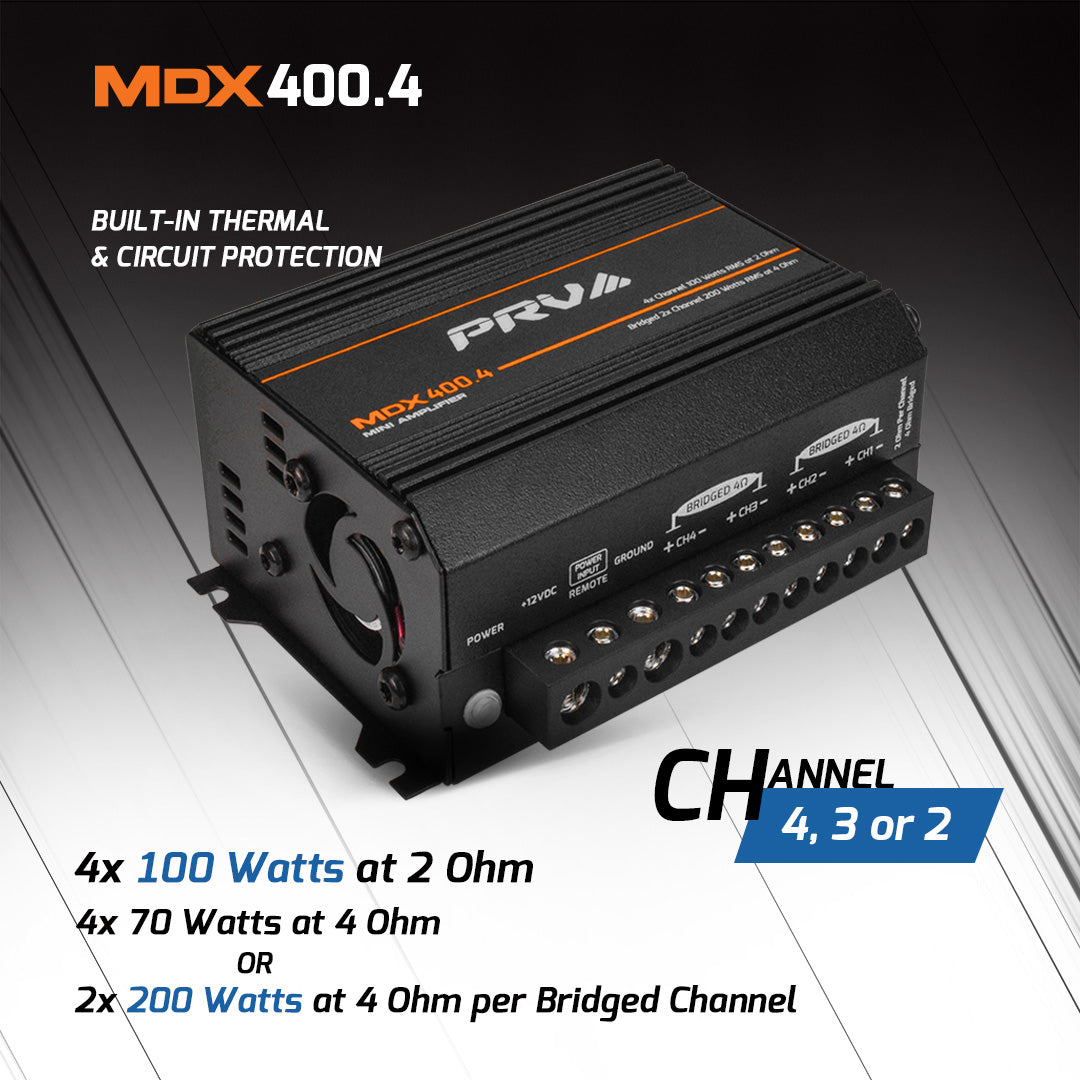 PRV Audio MDX400.4 | 4-Channel Amplifier 2-Ohm