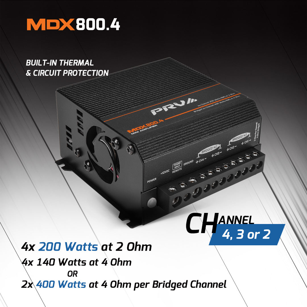 PRV Audio MDX800.4 | 4-Channel Full Range Amplifier