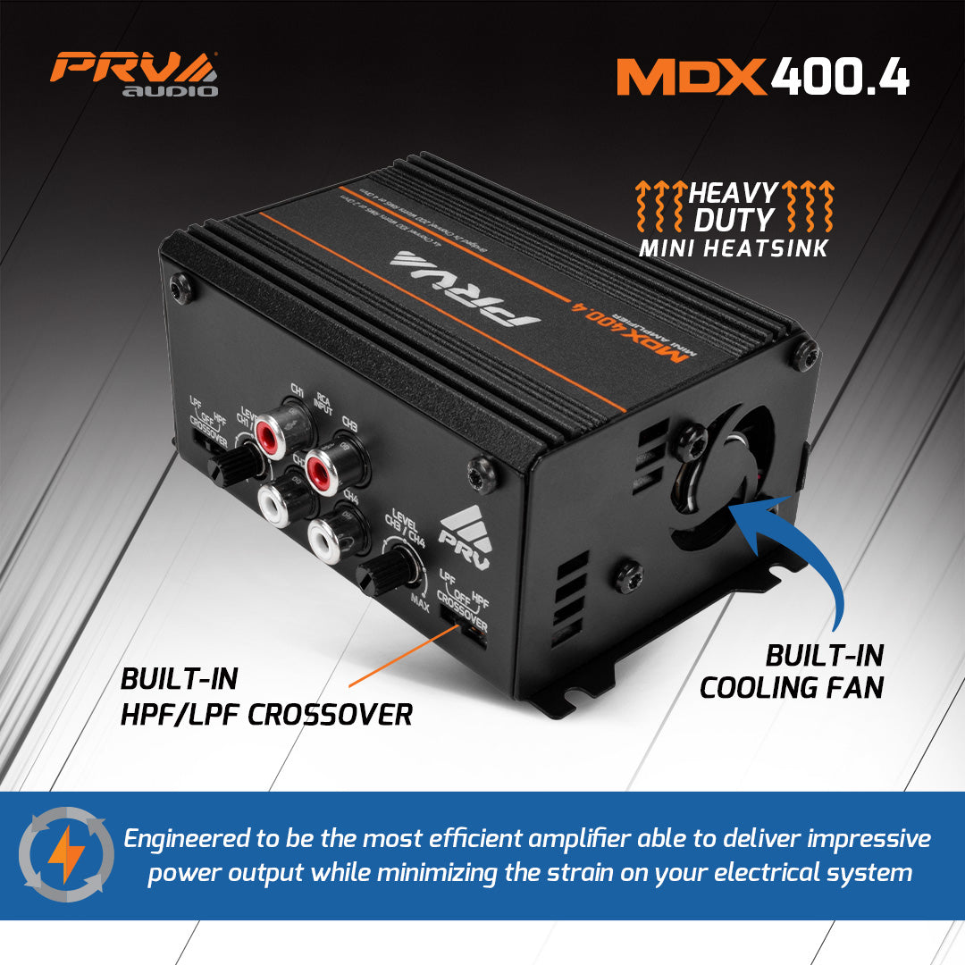 PRV Audio MDX400.4 | 4-Channel Amplifier 2-Ohm