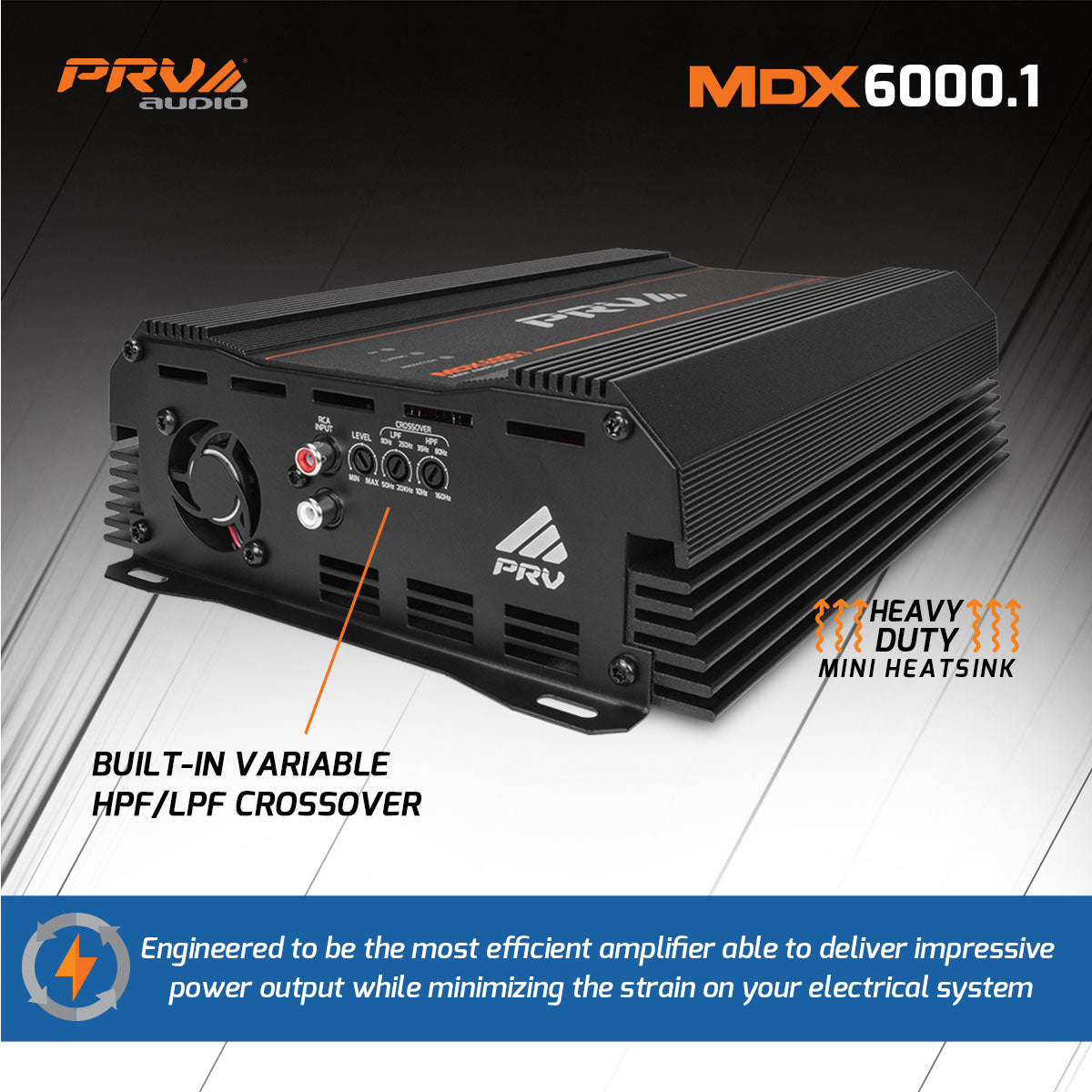 PRV Audio MDX6000.1 | 6000W RMS Full Range Monoblock Amplifier 0.5 Ohm