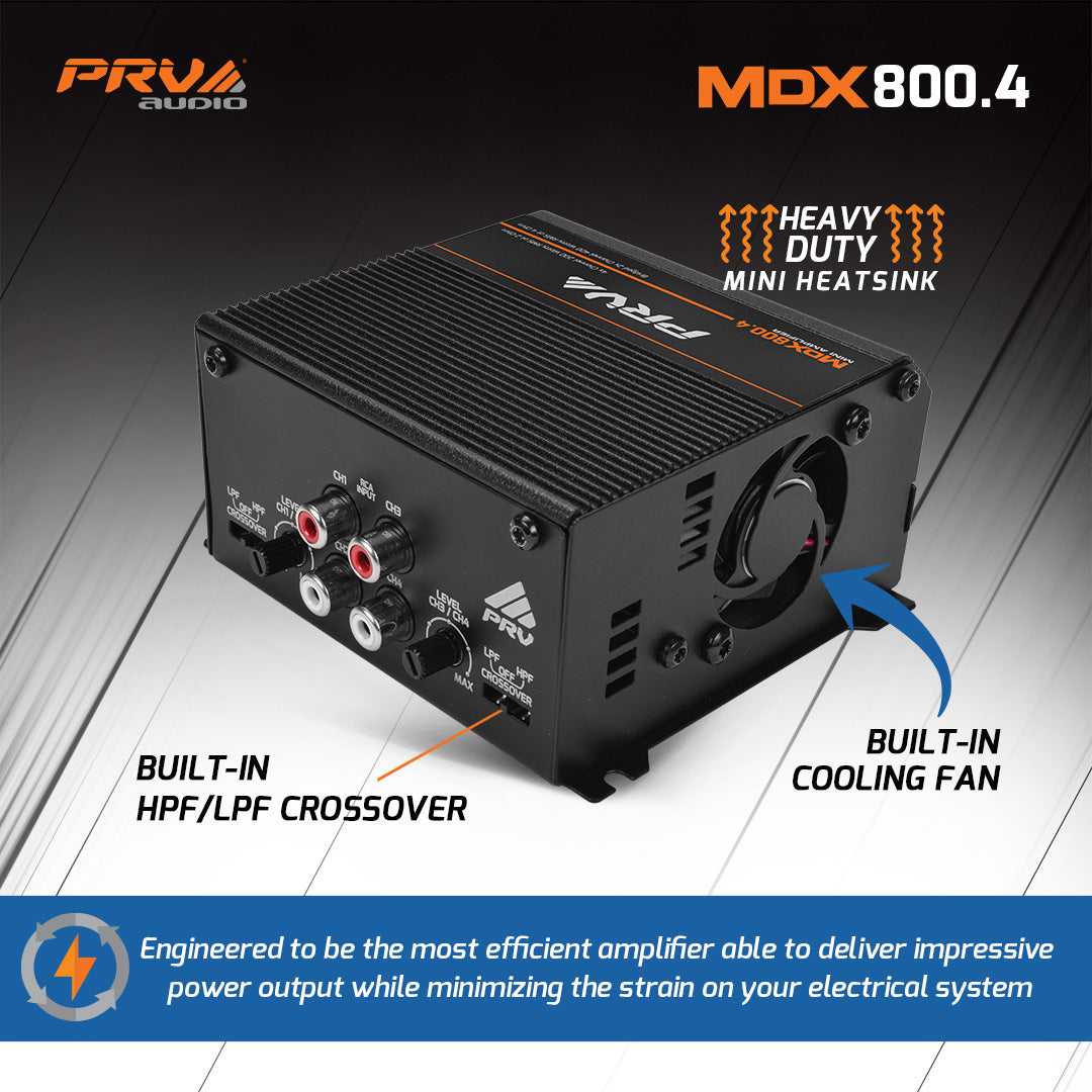 PRV Audio MDX800.4 | 4-Channel Full Range Amplifier