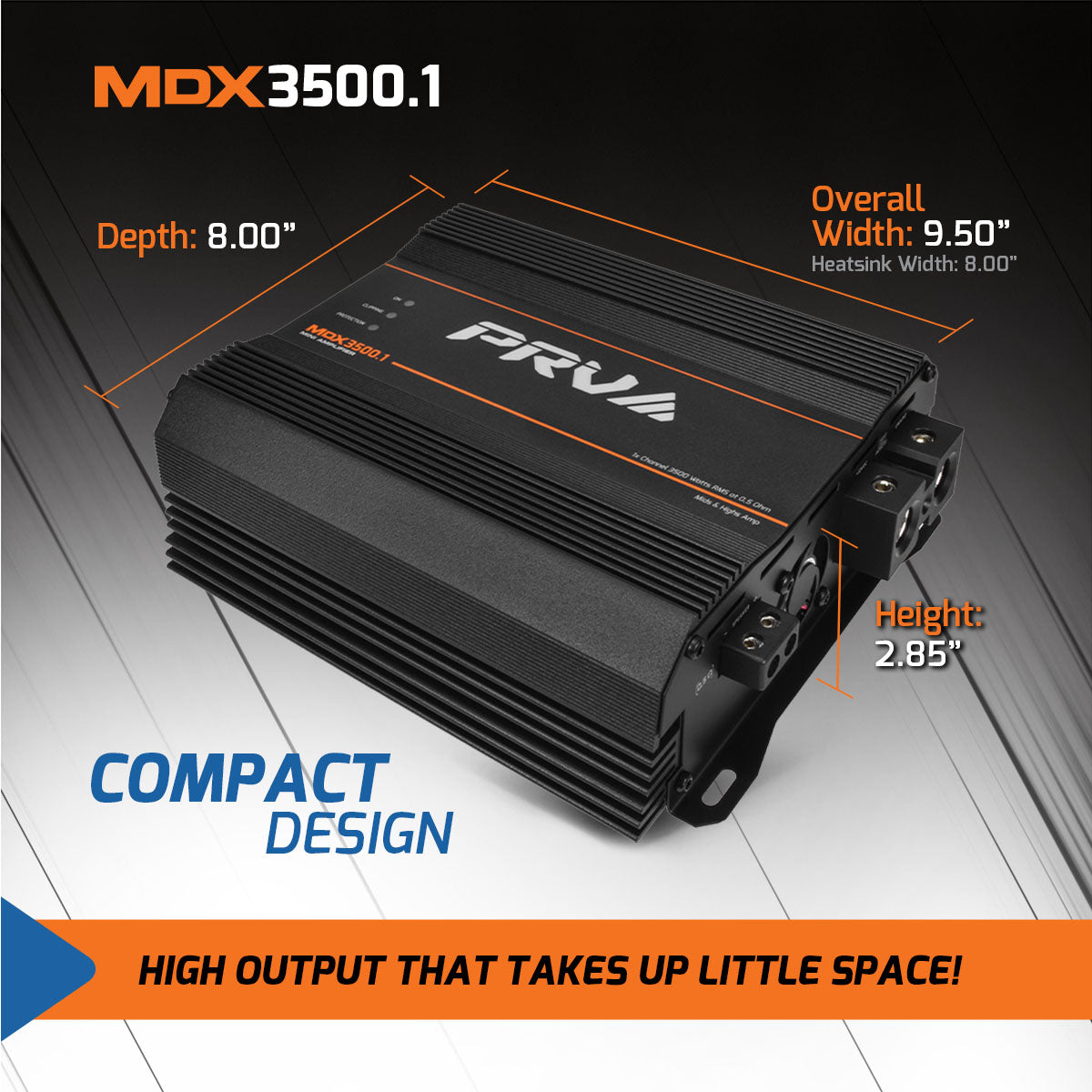 PRV Audio MDX3500.1 | 3500W RMS Full Range Monoblock Amplifier 0.5 Ohm