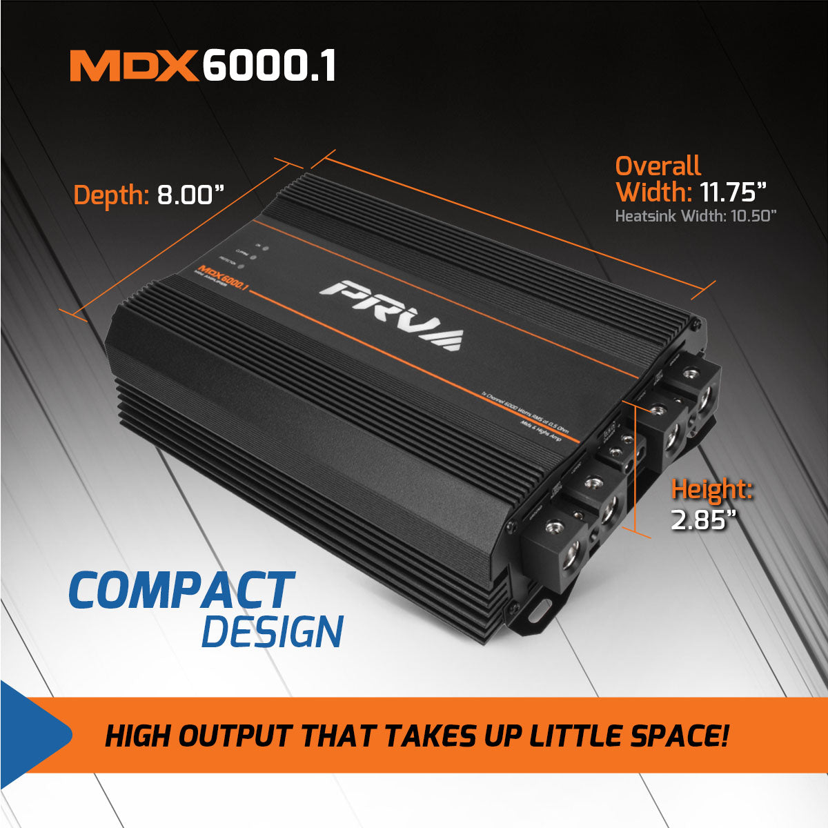 PRV Audio MDX6000.1 | 6000W RMS Full Range Monoblock Amplifier 0.5 Ohm