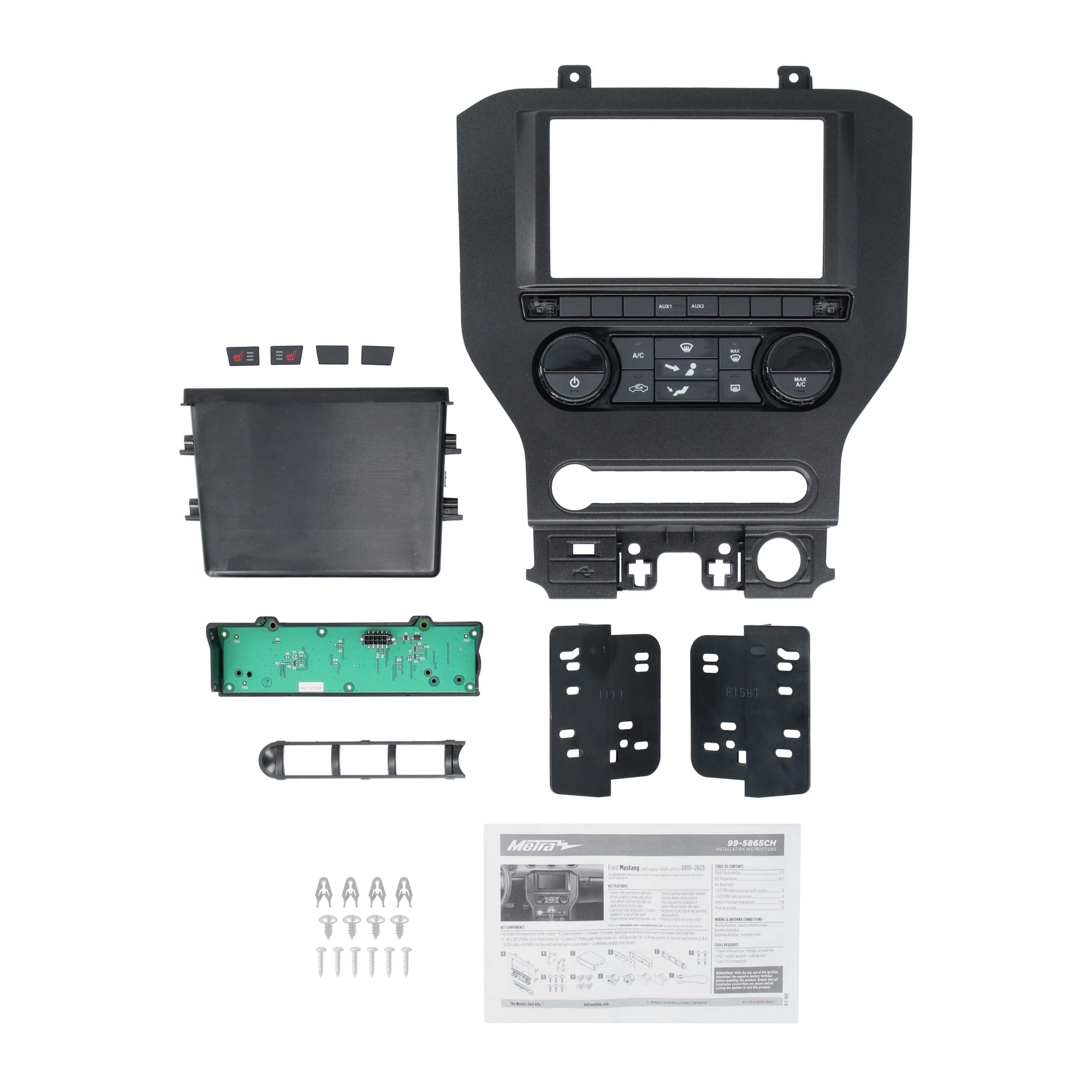 Metra 99-5865CH Dash Kit Fits Ford Mustang 2015-2023 (w/Manual Climate Controls)