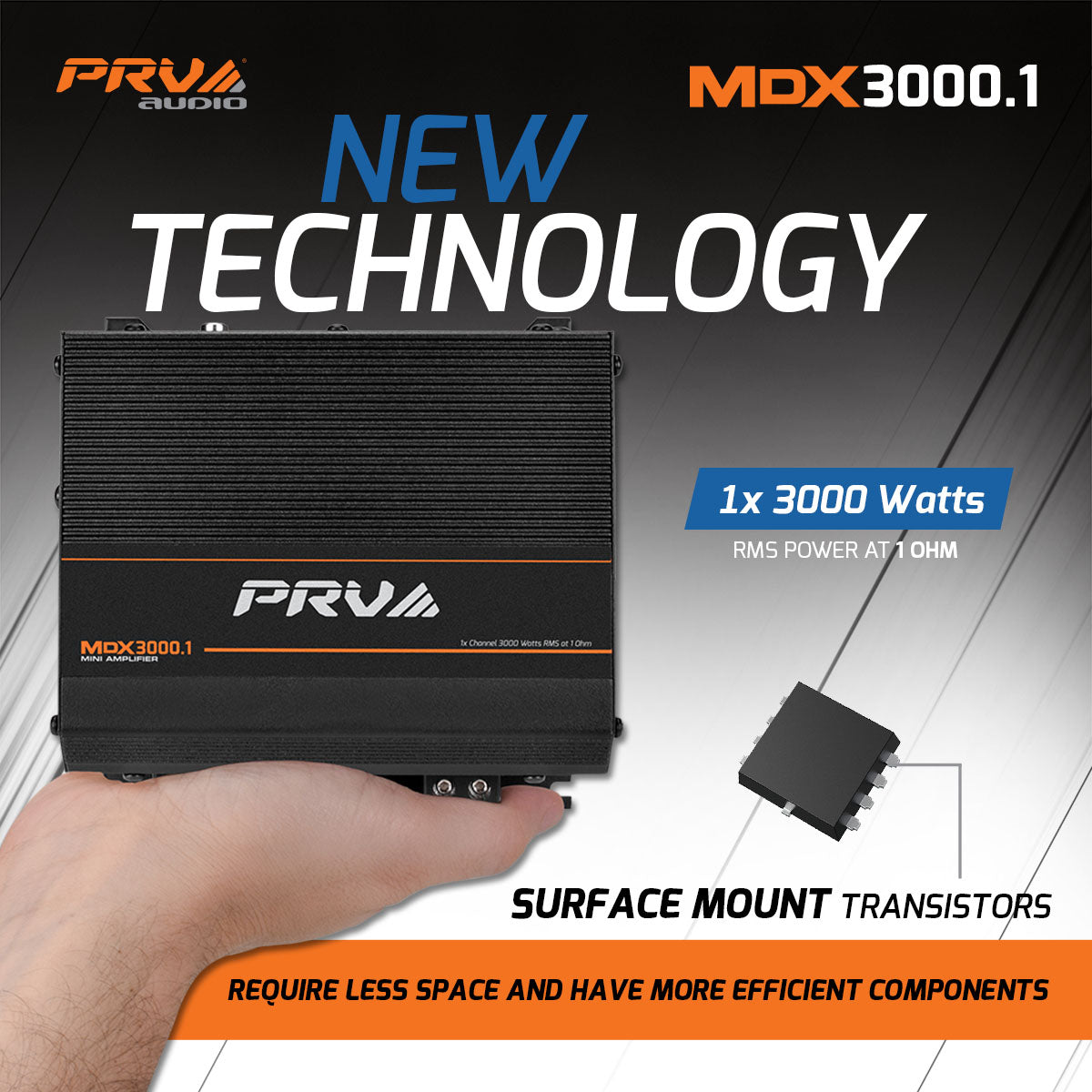 PRV Audio MDX3000.1 | 3000W RMS Full Range Monoblock Amplifier 1-Ohm
