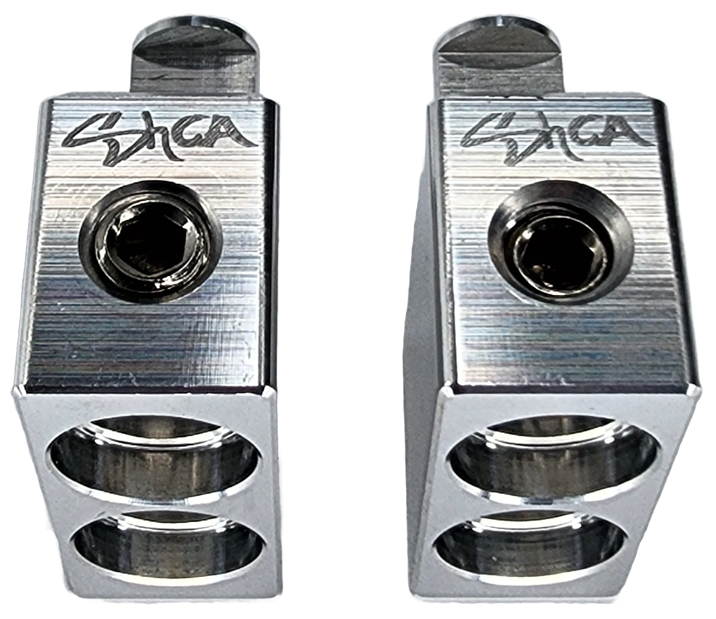 Sky High Car Audio Dual 1/0 AWG to Single 1/0 Amp Input Reducers (Pair)