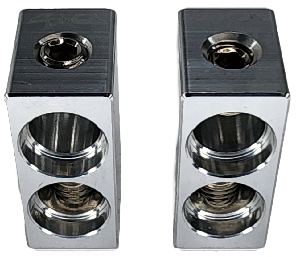 Sky High Car Audio Dual 1/0 AWG to Single 1/0 Amp Input Reducers (Pair)
