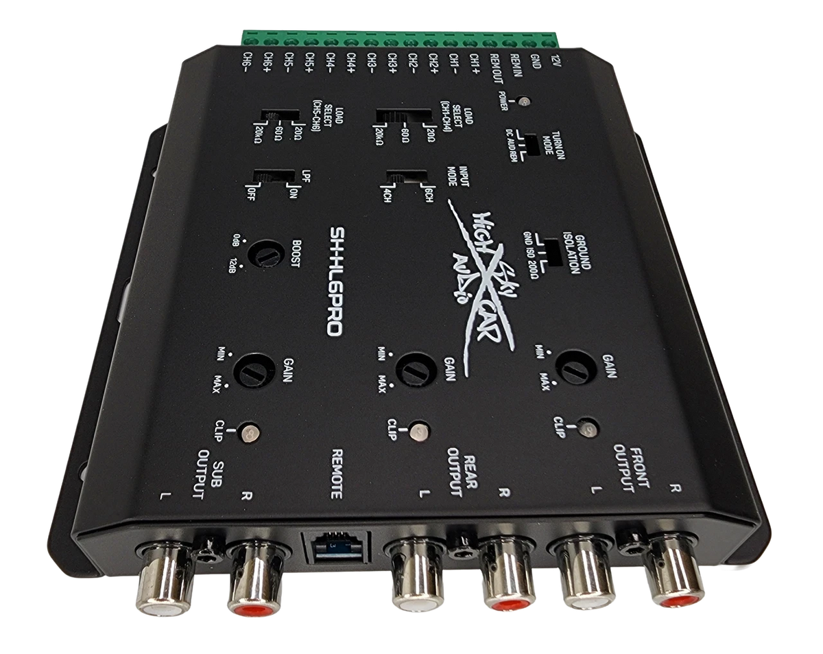 Sky High Car Audio SHCA-SH-HL6PRO | 6-Channel Hi To Low Converter with Remote Bass Control