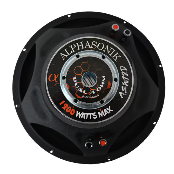 Alphasonik ASW12D 12" 300W RMS Subwoofer DVC 4-Ohm