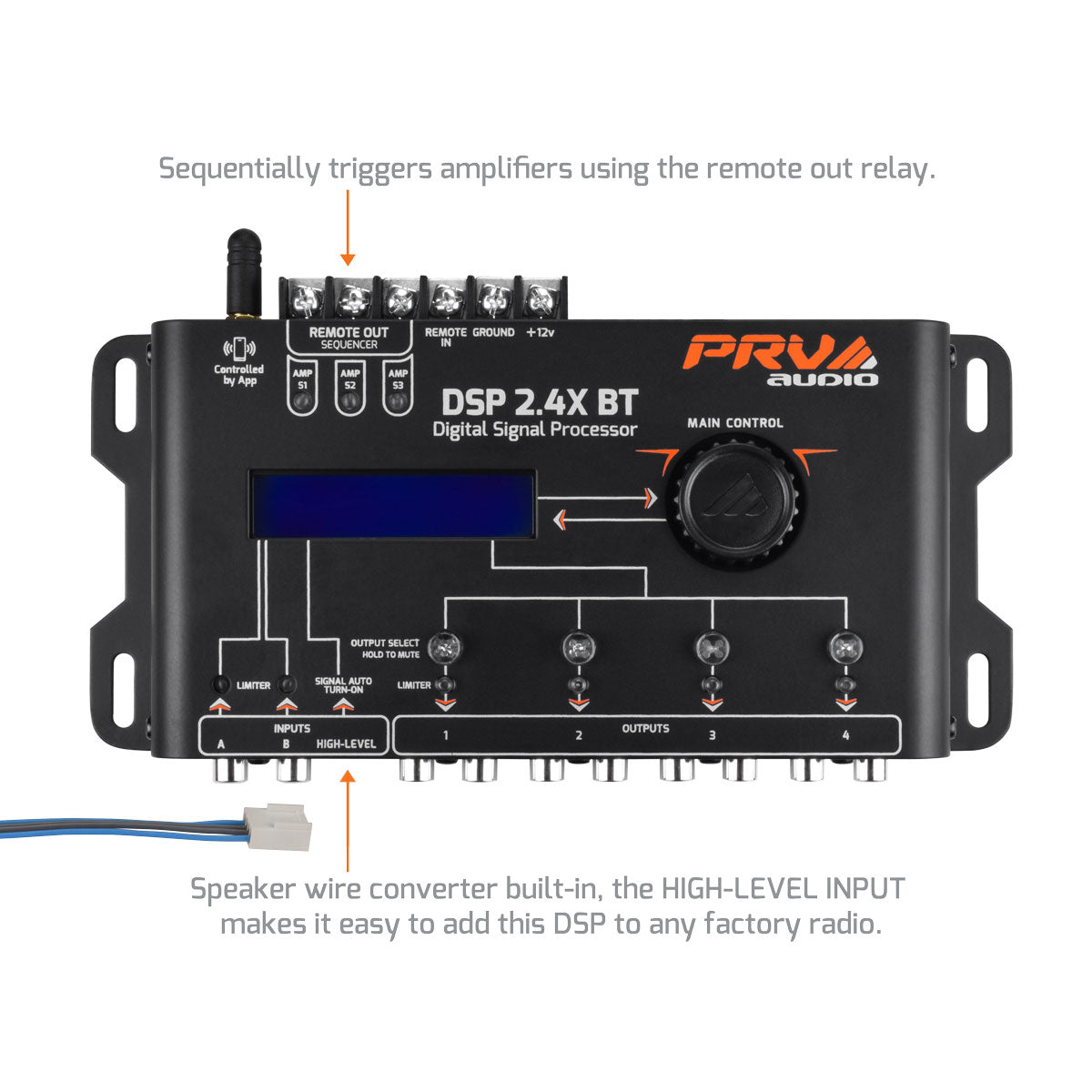 PRV Audio DSP-2.4XBT 4-Channel Bluetooth Digital Signal Processor