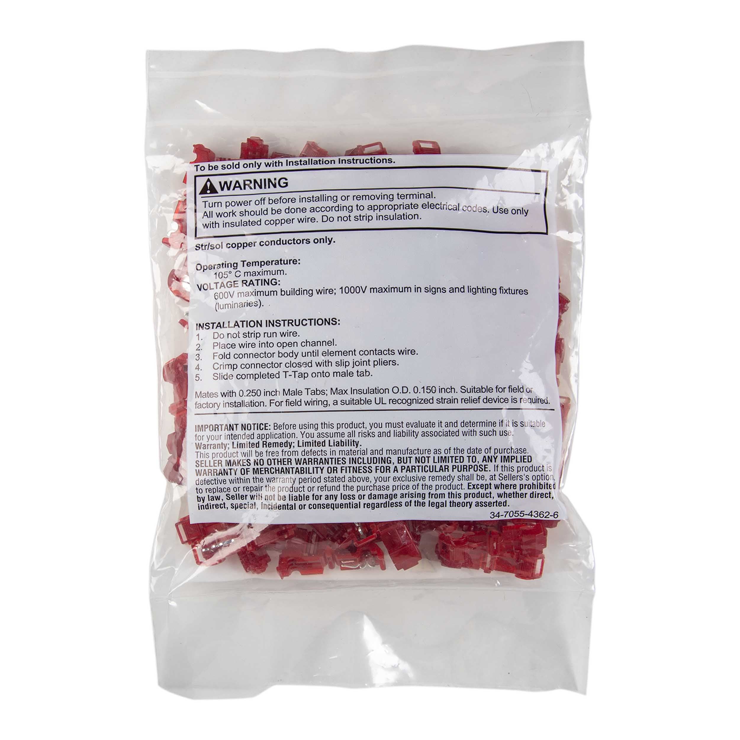 3MRTT Red T-Tap 22-18 Gauge Package of 100