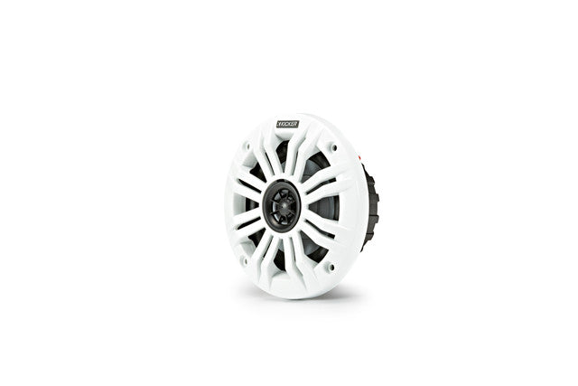 Kicker 45KM42 | 4" Marine Coaxial Speakers 2-Ohm - Charcoal & White Grilles (Pair)
