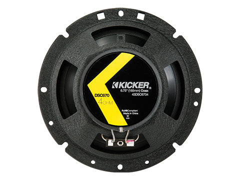 Kicker DSC6704 | 6.75" 2-Way Coaxial Speakers 4-Ohm (Pair)
