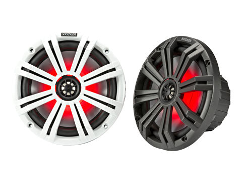 Kicker KM84L | 8" 150W RMS Marine LED Coaxial Speakers (Pair)