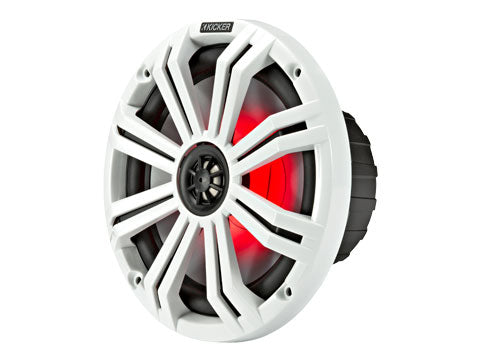 Kicker KM84L | 8" 150W RMS Marine LED Coaxial Speakers (Pair)