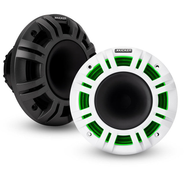 Kicker KMXL65 | 6.5" KMXL Horn RGB-LED Marine Coaxial Speakers 4-Ohm (Pair)