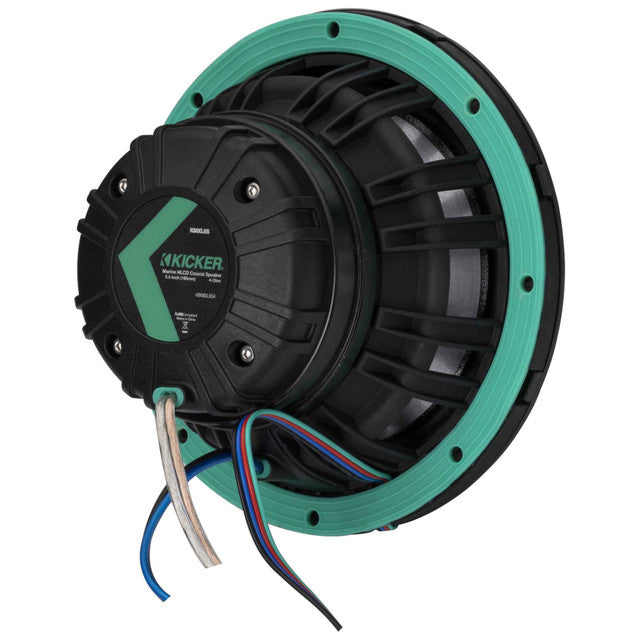 Kicker KMXL65 | 6.5" KMXL Horn RGB-LED Marine Coaxial Speakers 4-Ohm (Pair)