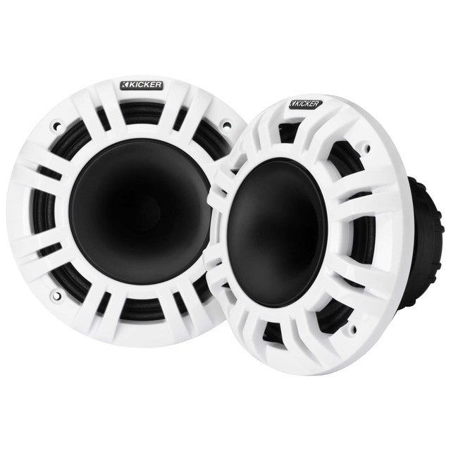 Kicker KMXL65 | 6.5" KMXL Horn RGB-LED Marine Coaxial Speakers 4-Ohm (Pair)