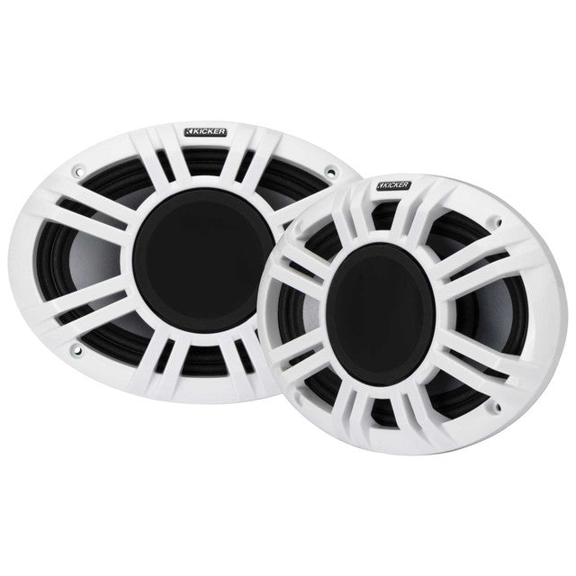 Kicker KMXL69 | 6"x9" KMXL Horn RGB LED Marine Coaxial Speakers 4-Ohm (Pair)