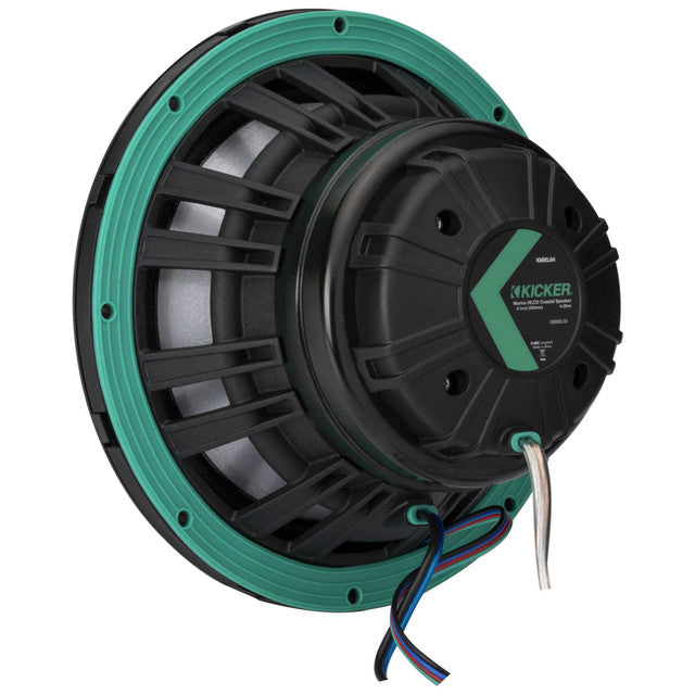 Kicker KMXL8 | 8" KMXL Horn RGB LED Marine Coaxial Speakers 4-Ohm (Pair)