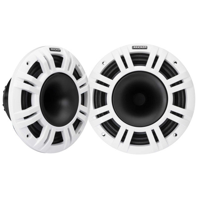 Kicker KMXL8 | 8" KMXL Horn RGB LED Marine Coaxial Speakers 4-Ohm (Pair)