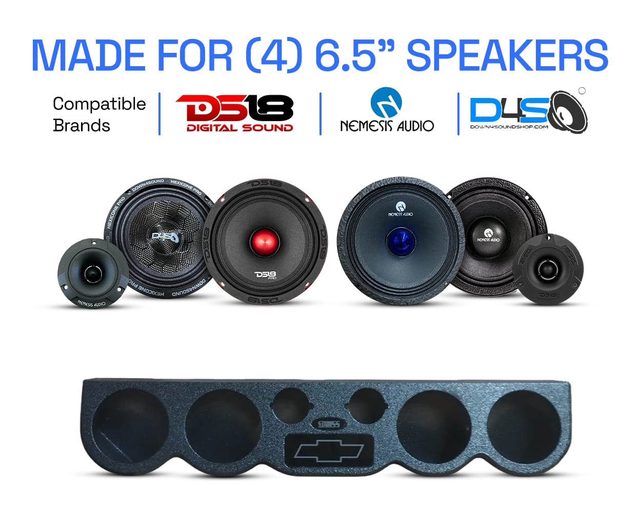 (4) 6.5" & (2) 3" Tweeter Logo Roof Rack Bundle
