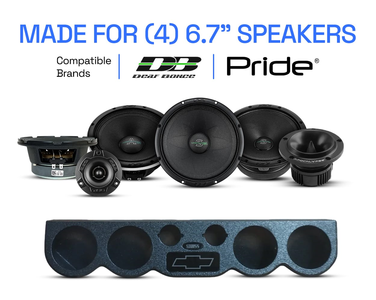 (4) 6.7" & (2) 3" Tweeter Logo Roof Rack Bundle