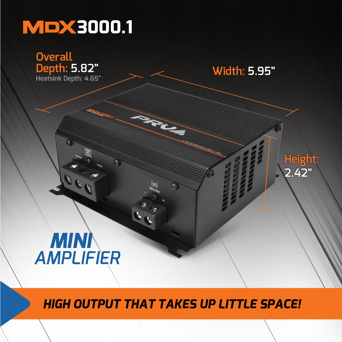 PRV Audio MDX3000.1 | 3000W RMS Full Range Monoblock Amplifier 1-Ohm