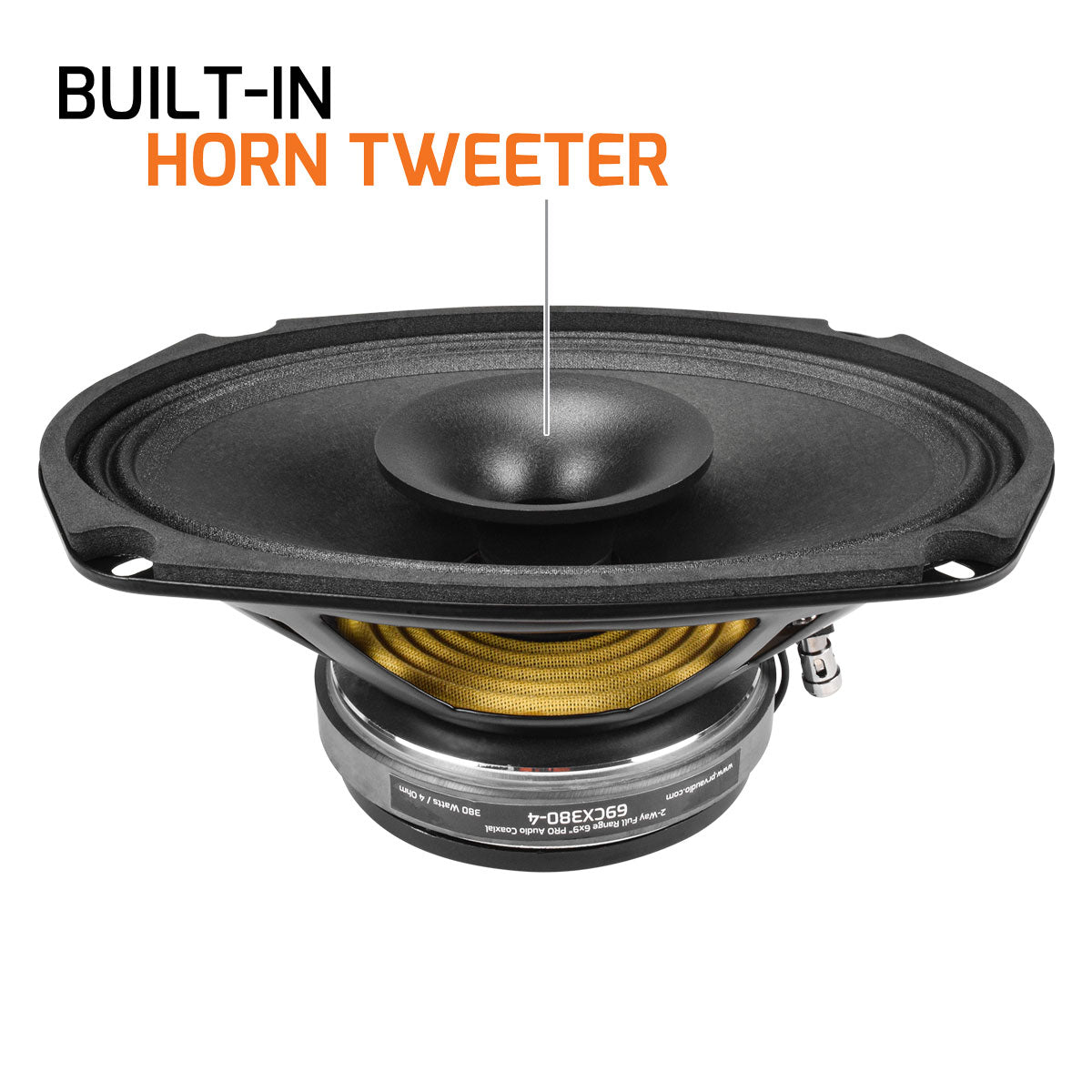 PRV Audio 69CX380-4 | 6"x9" 380W RMS Coaxial Speaker (Single)