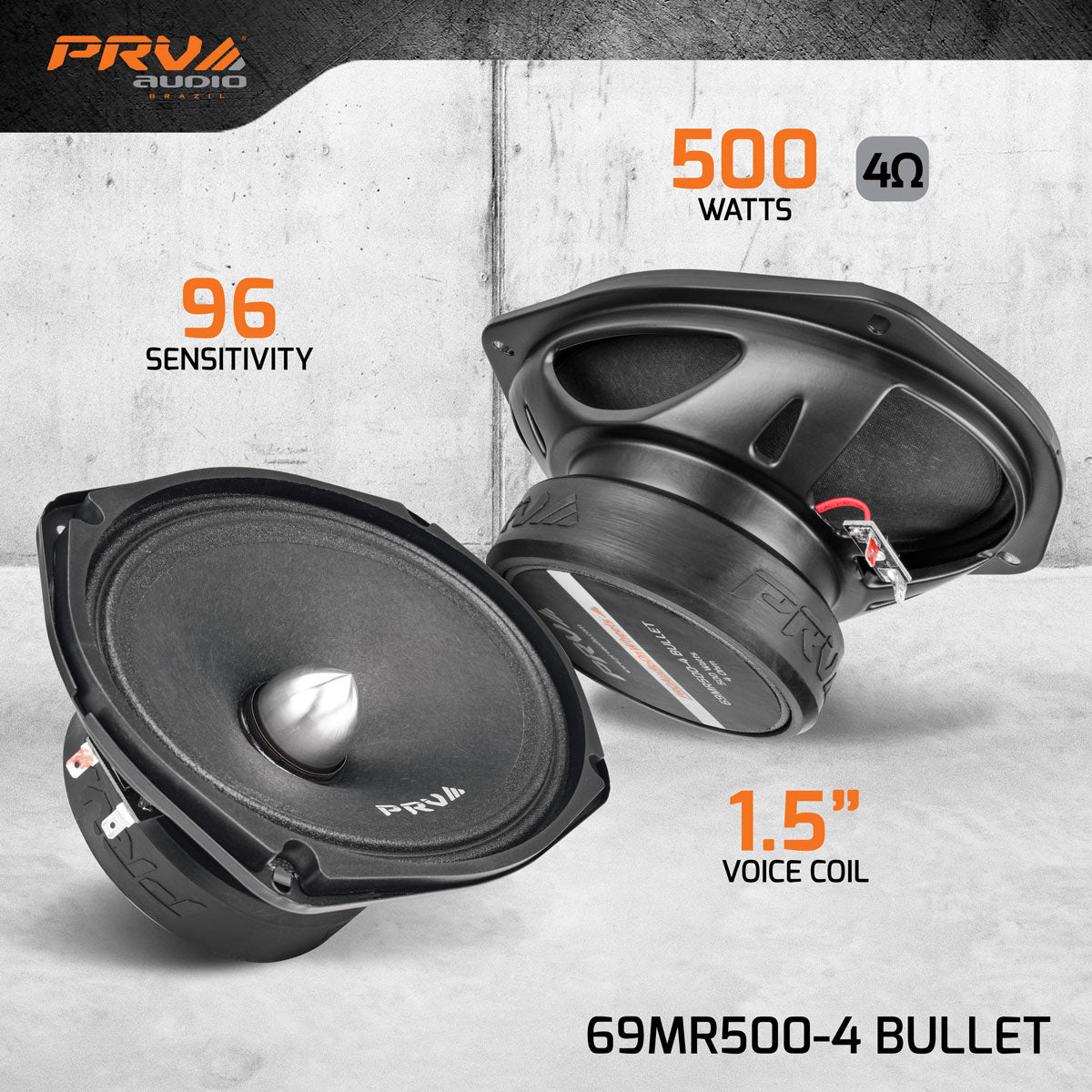PRV Audio 69MR500-4 BULLET 500W Midrange Speaker (Single)