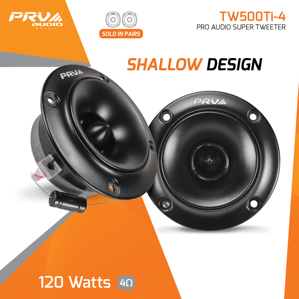 PRV Audio Bundle (2) 6MR420-4 6.5" Midrange Speakers & (2) TW500Ti-4 Pro Tweeters