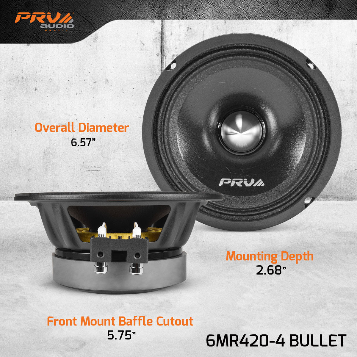 PRV Audio Bundle (2) 6MR420-4 6.5" Midrange Speakers & (2) TW500Ti-4 Pro Tweeters