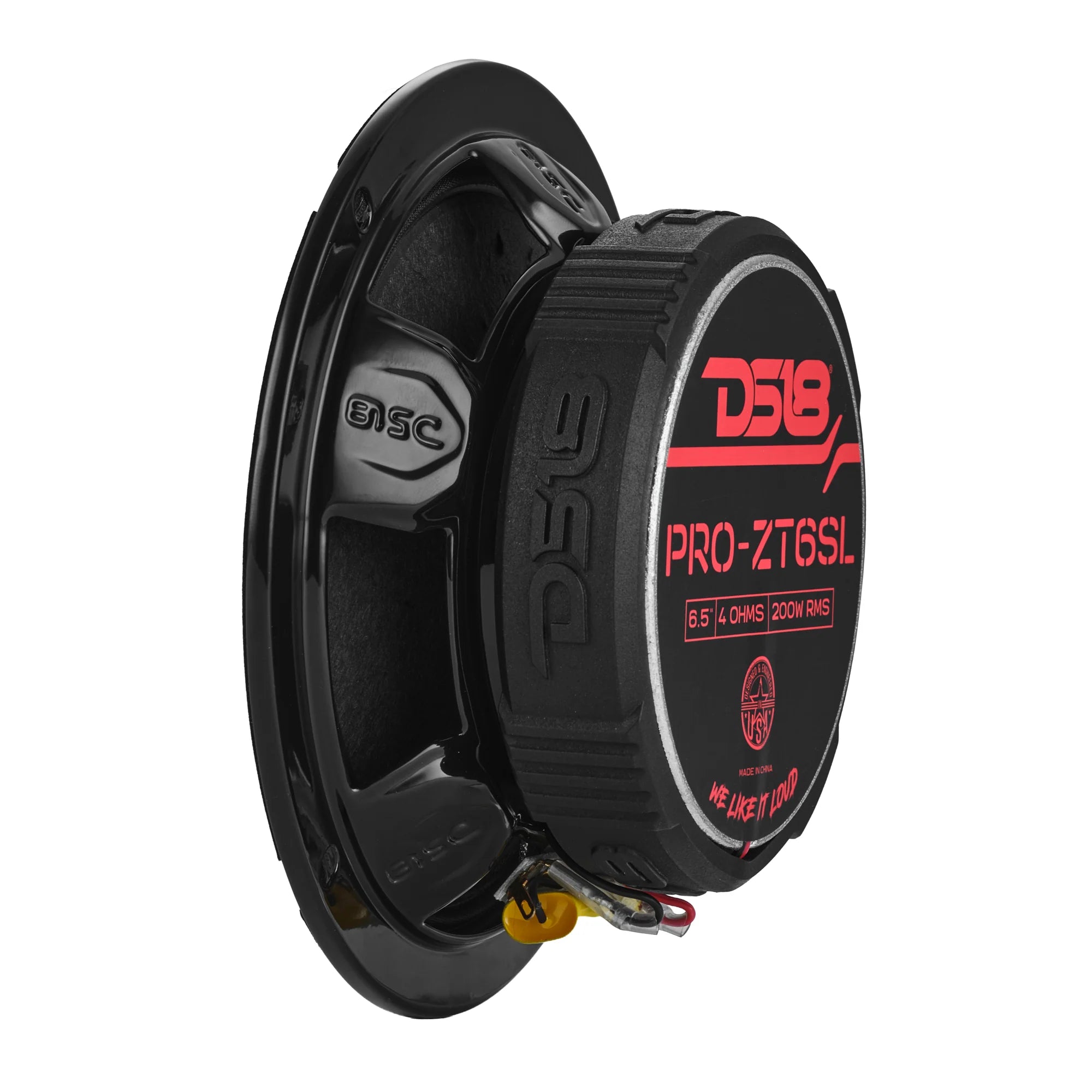 DS18 PRO-ZT6SL 6.5" 200W RMS Slim Coaxial Midrange Speaker  Built-in Bullet Tweeter (Single)