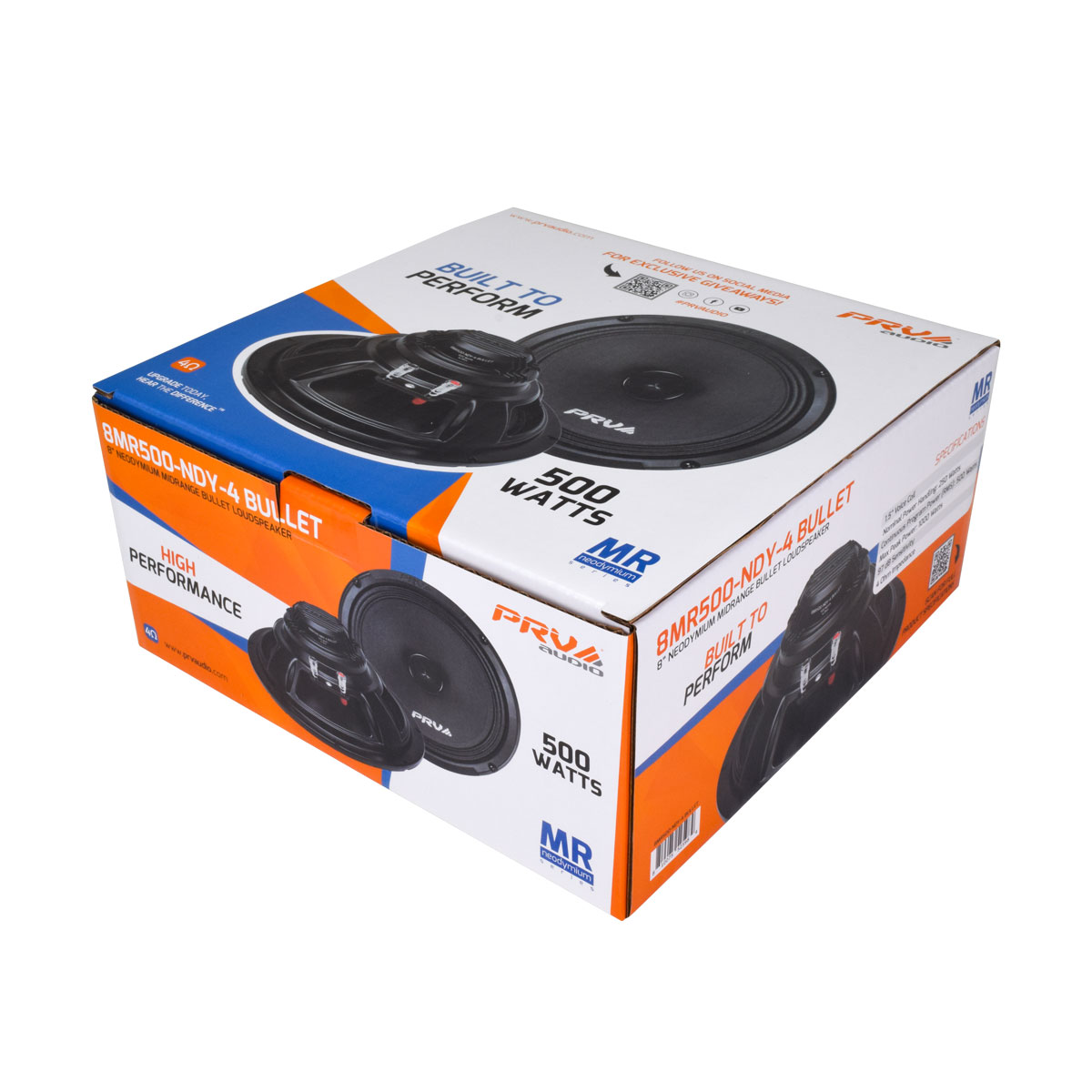 PRV Audio 8MR500-NDY-4 | 8" 500W RMS Neodymium Midrange Speaker w/ Bullet (Single)
