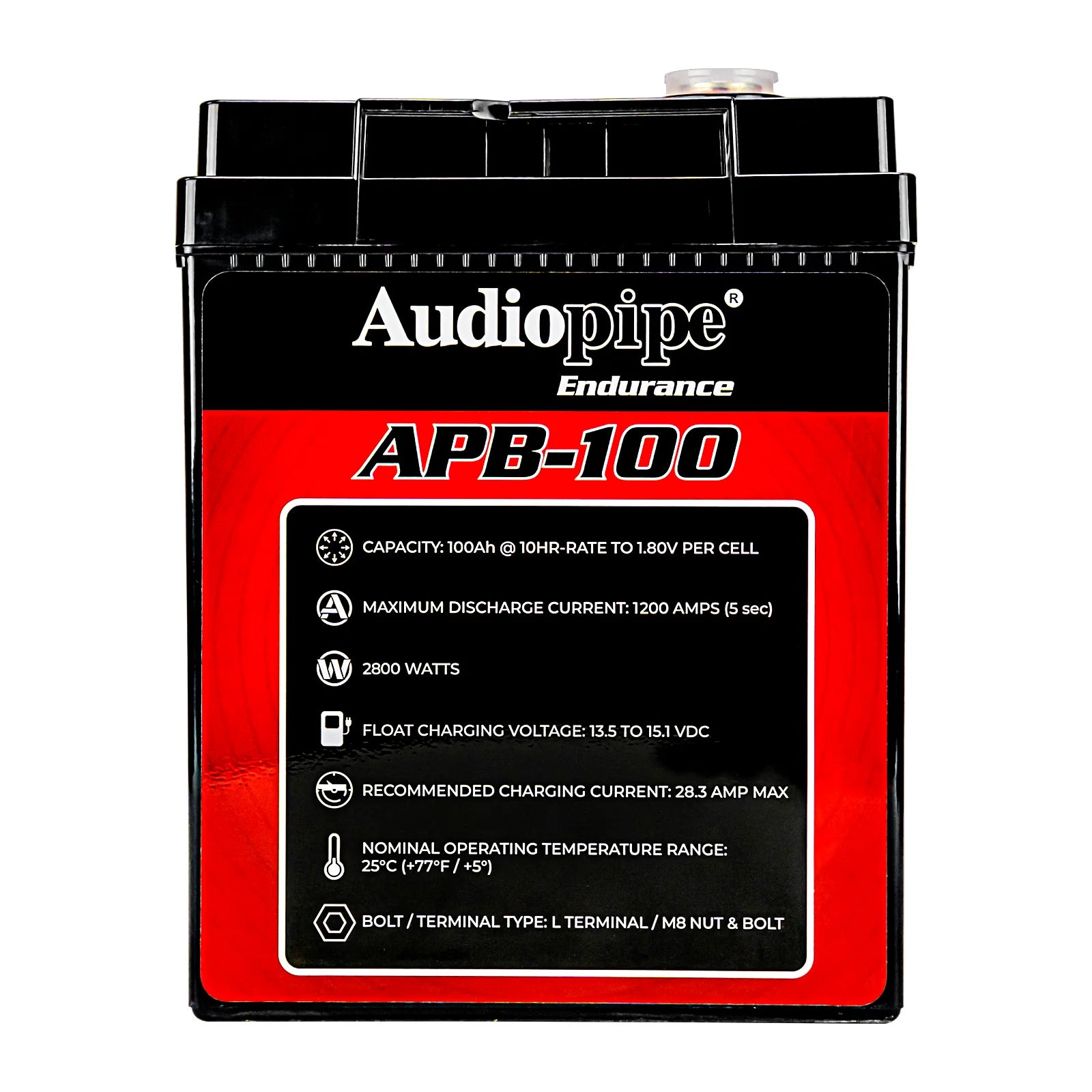 Audiopipe APB-100 Deep Cycle 100AH 12V Power Cell Battery