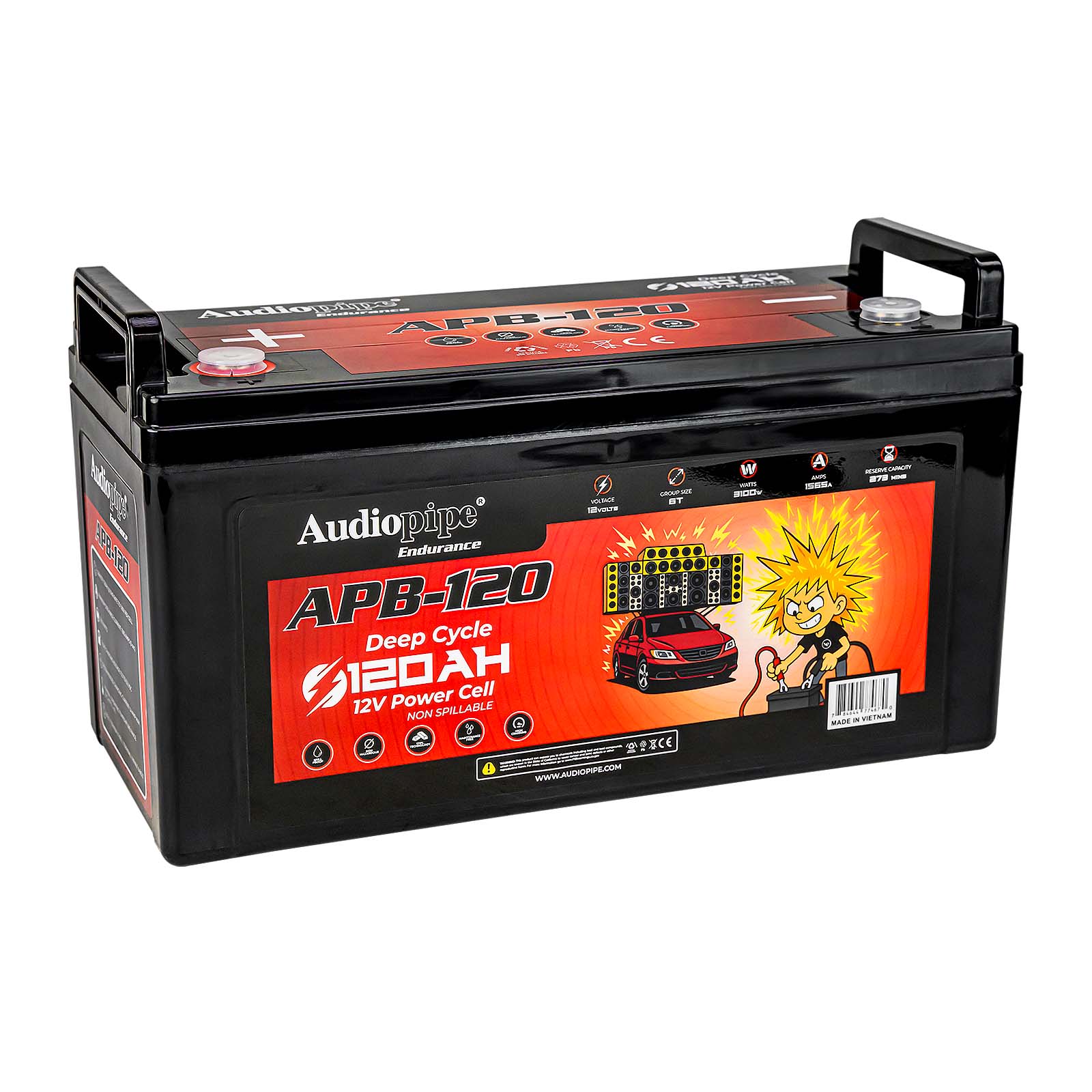 Audiopipe APB-120 Deep Cycle 120AH 12V  Power Cell Battery