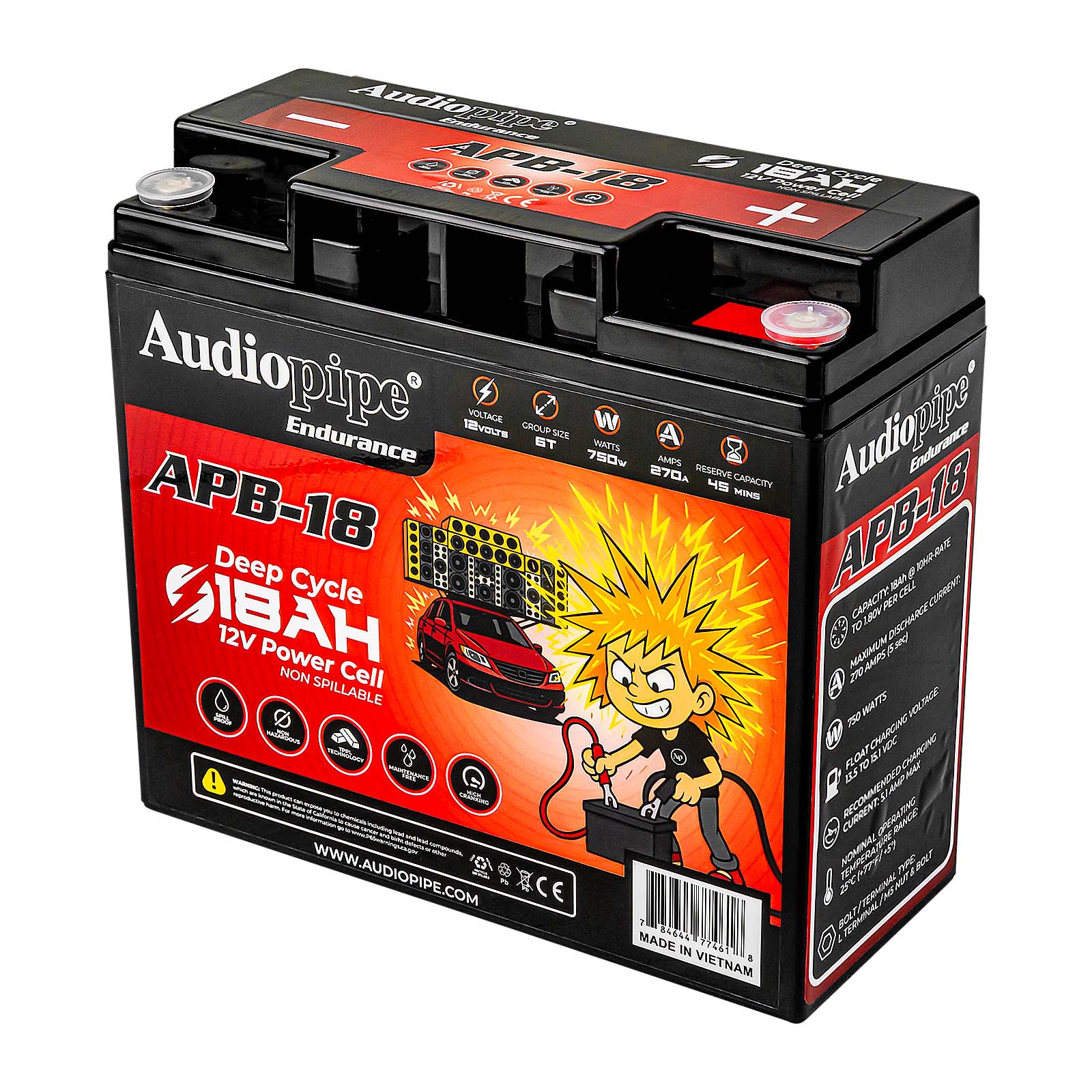Audiopipe APB-18 Deep Cycle 18AH 12V Power Cell Battery