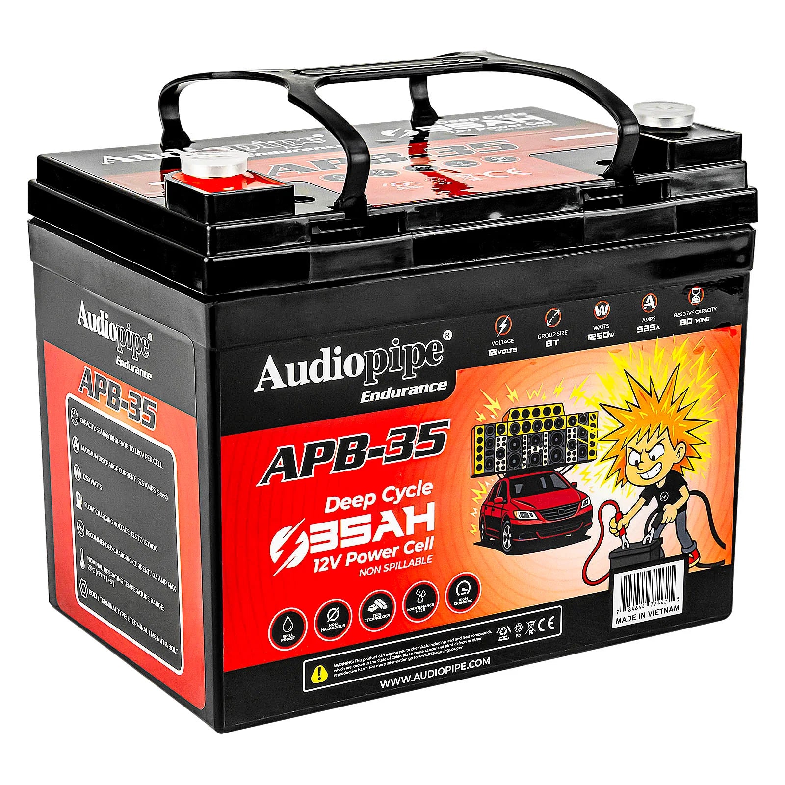 Audiopipe APB-35 Deep Cycle 35AH 12V Power Cell Battery