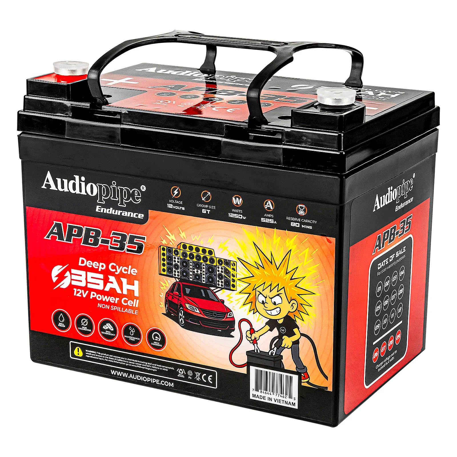 Audiopipe APB-35 Deep Cycle 35AH 12V Power Cell Battery