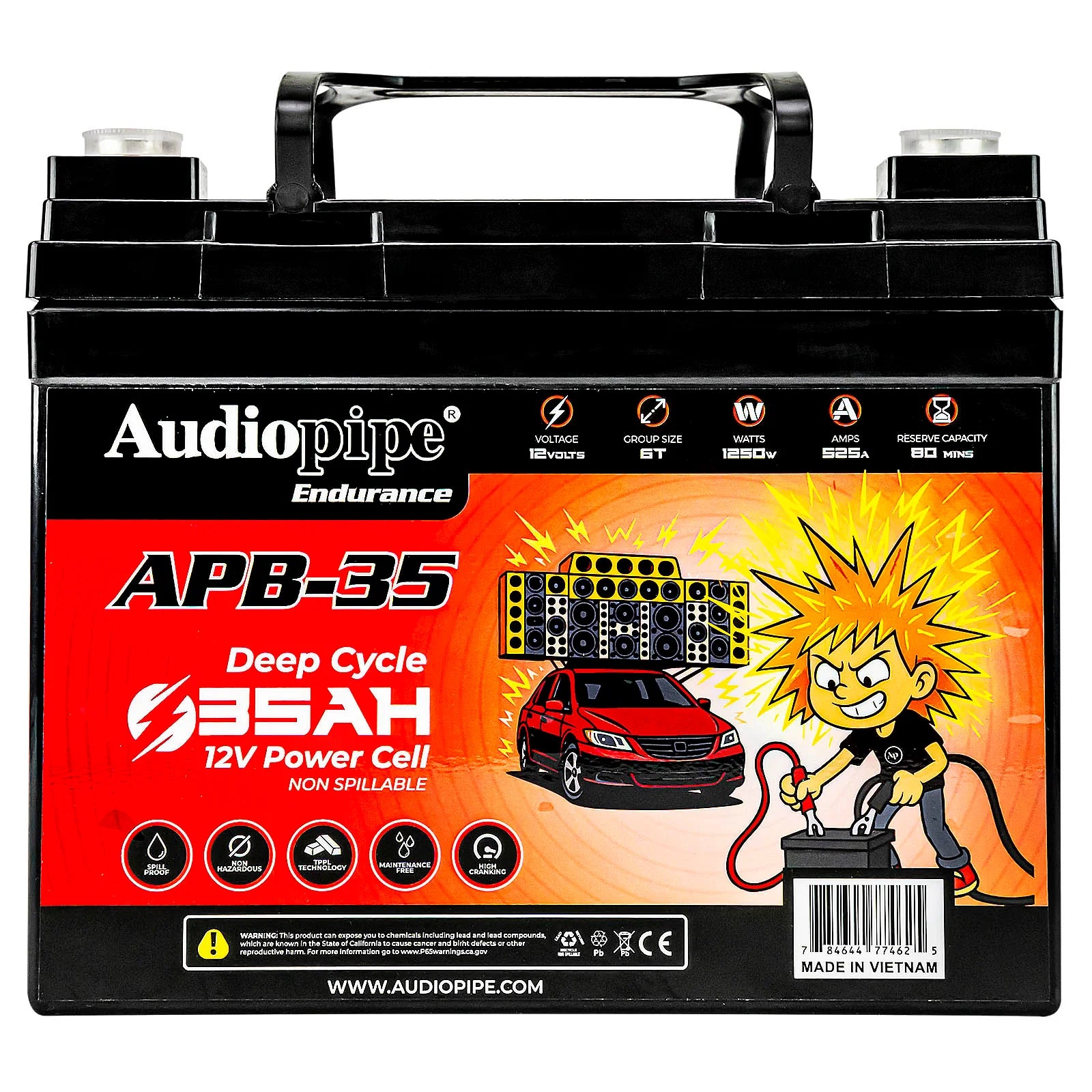 Audiopipe APB-35 Deep Cycle 35AH 12V Power Cell Battery