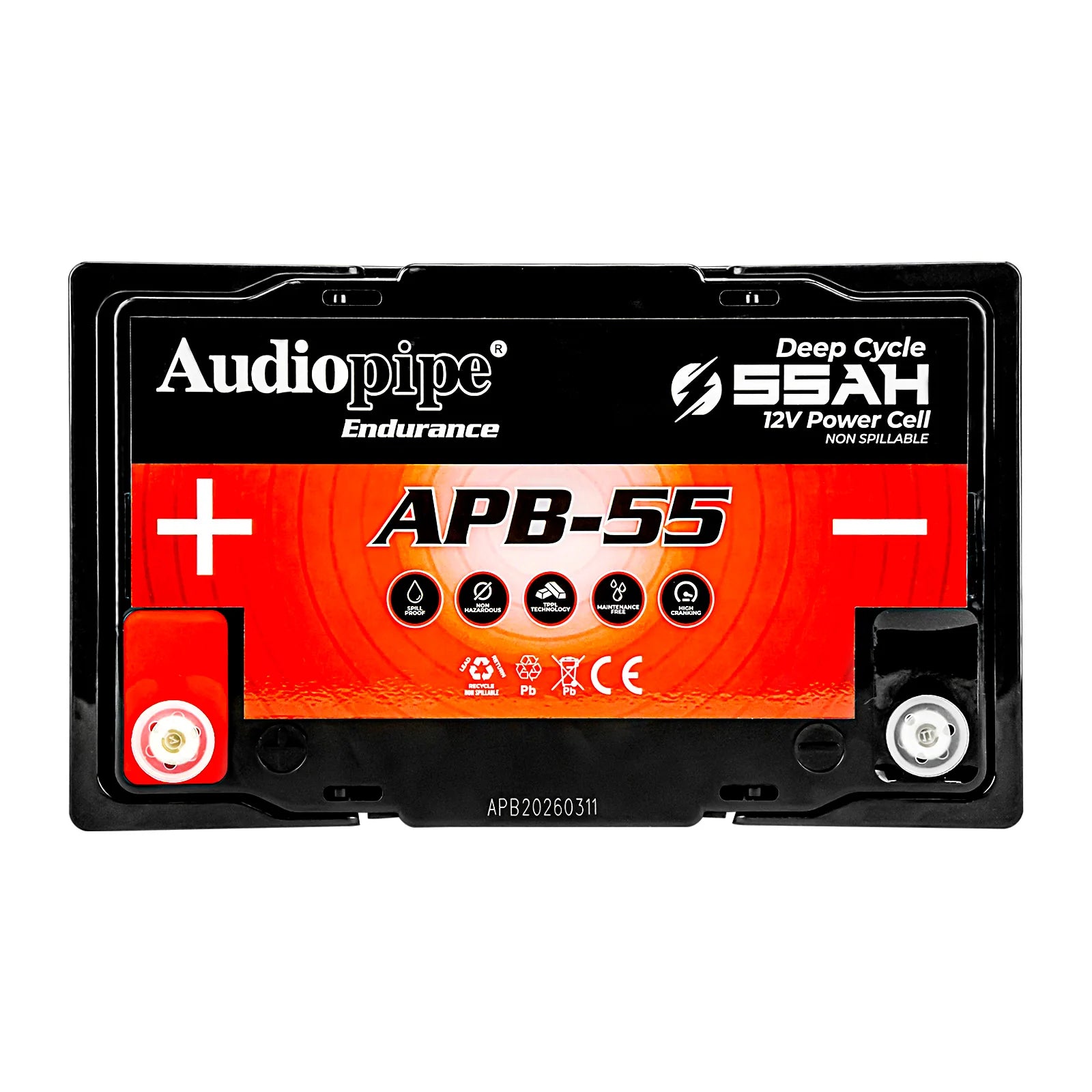 Audiopipe APB-55 Deep Cycle 55AH 12V Power Cell Battery