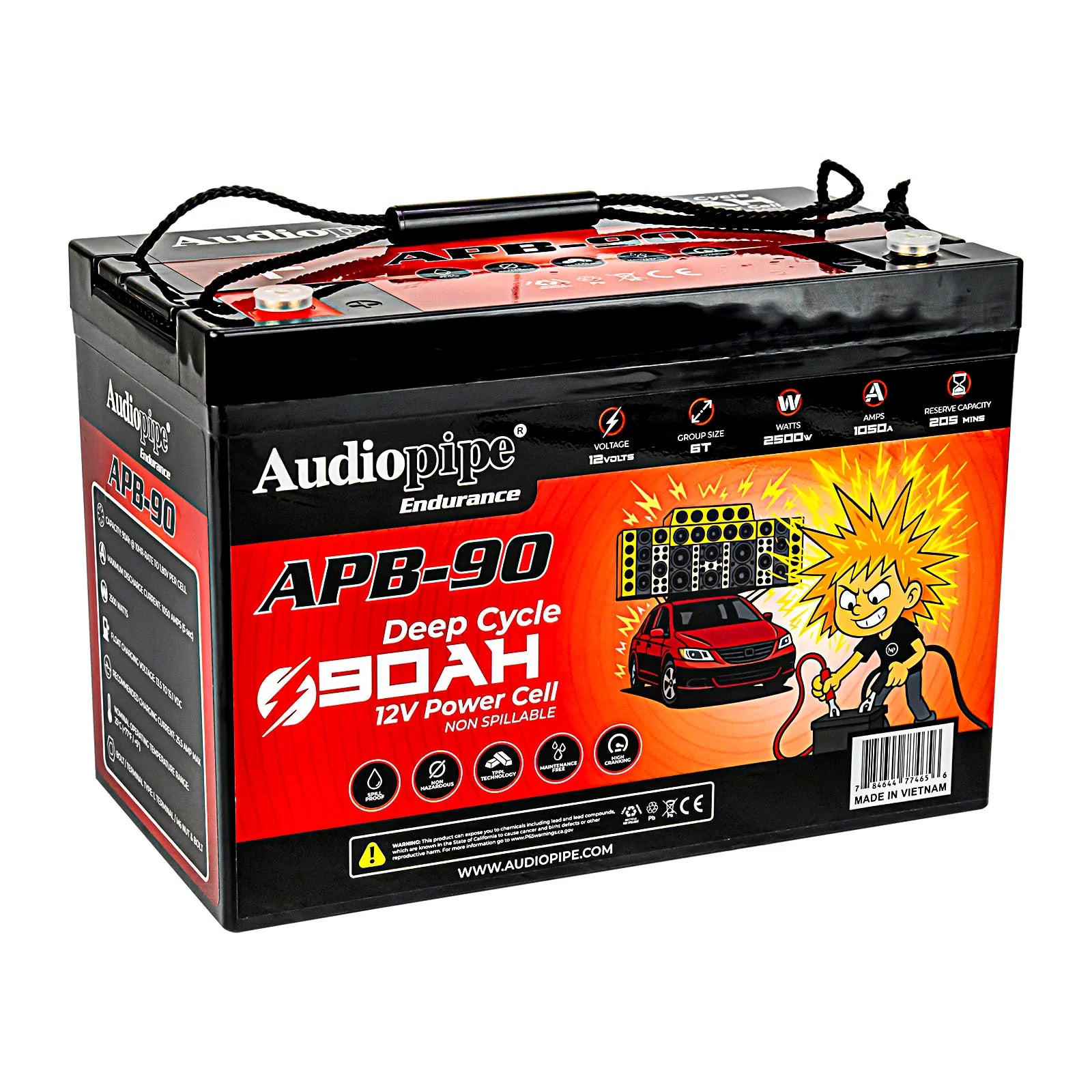 Audiopipe APB-90 Deep Cycle 90AH 12V Power Cell Battery