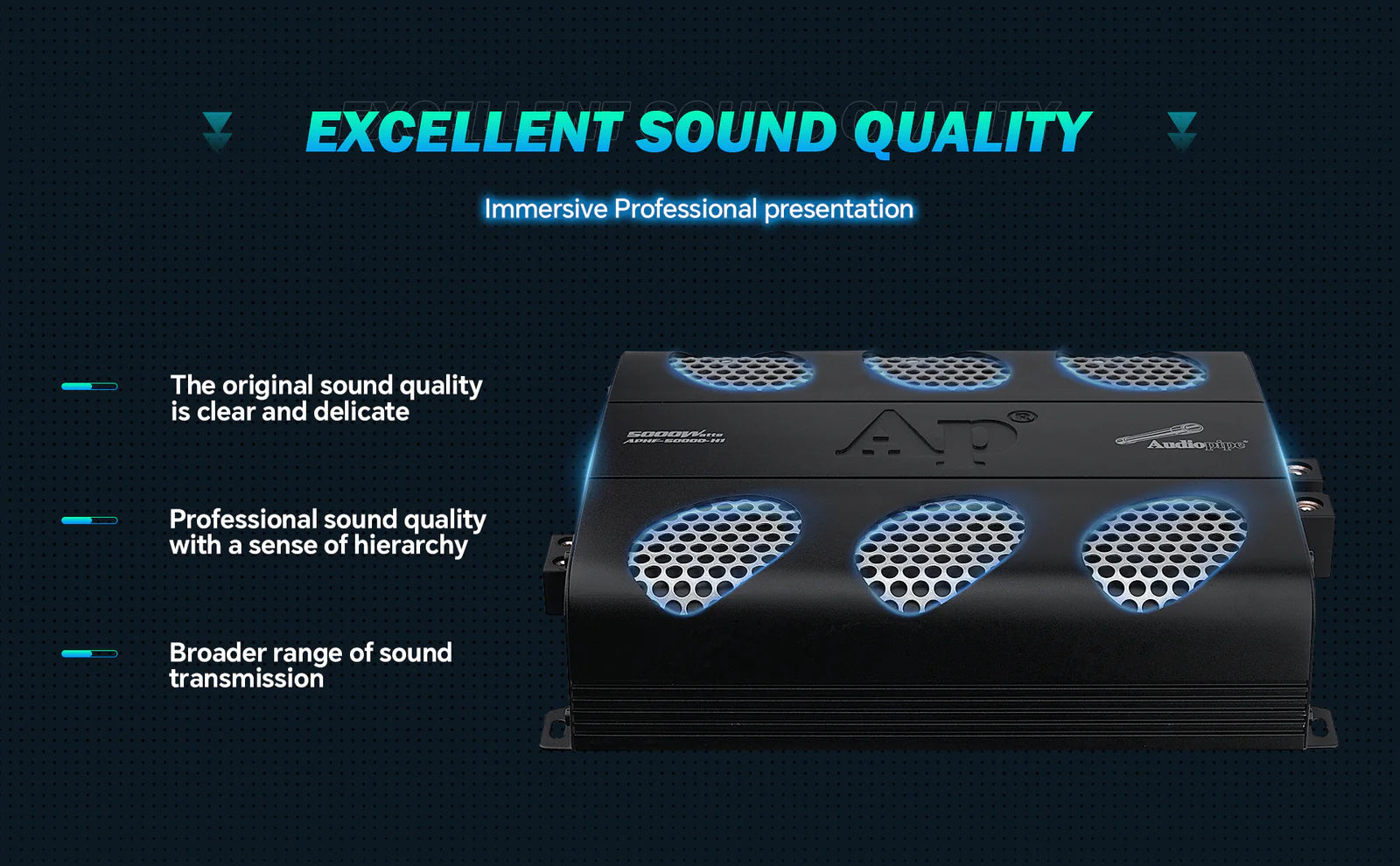 Audiopipe APHF-5000D-H2 | 5000 Watts Full Range Monoblock Amplifier 2-Ohm